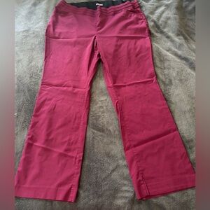 Maurices Maroon Plus Size Pull On Boot Cut Tall/Long Trousers